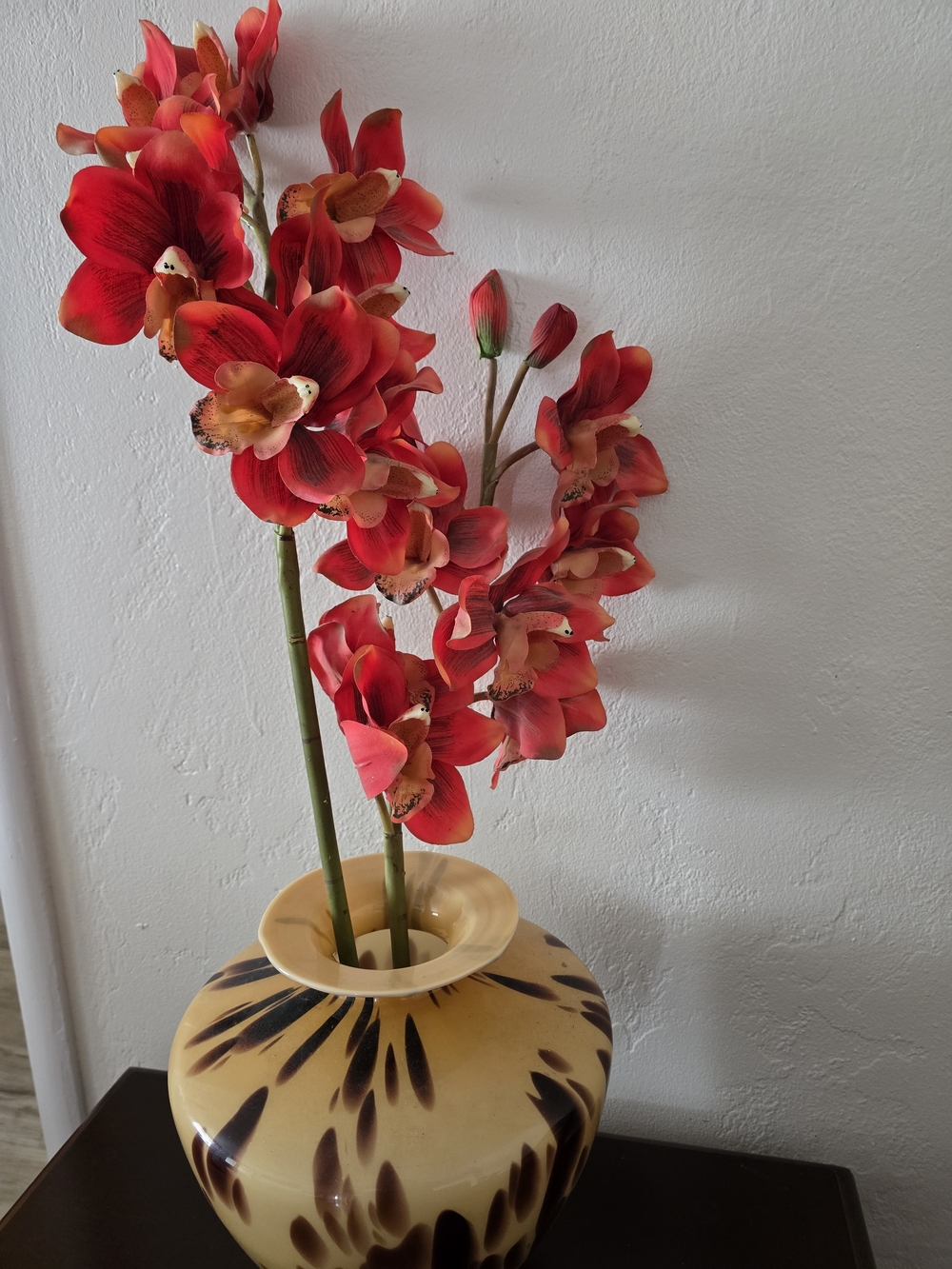 Artificial Orchid Stems in Decorative Vase - Home Accents